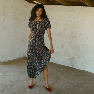 DOEN GISELLE DRESS -- AEGEAN WINDING VINE FLORAL